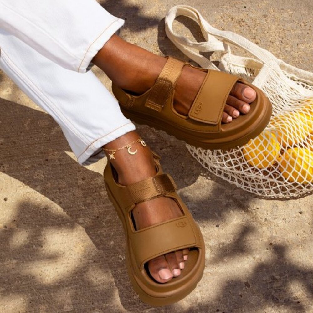 UGG Brown Sandals with Cushioned Platform Sole